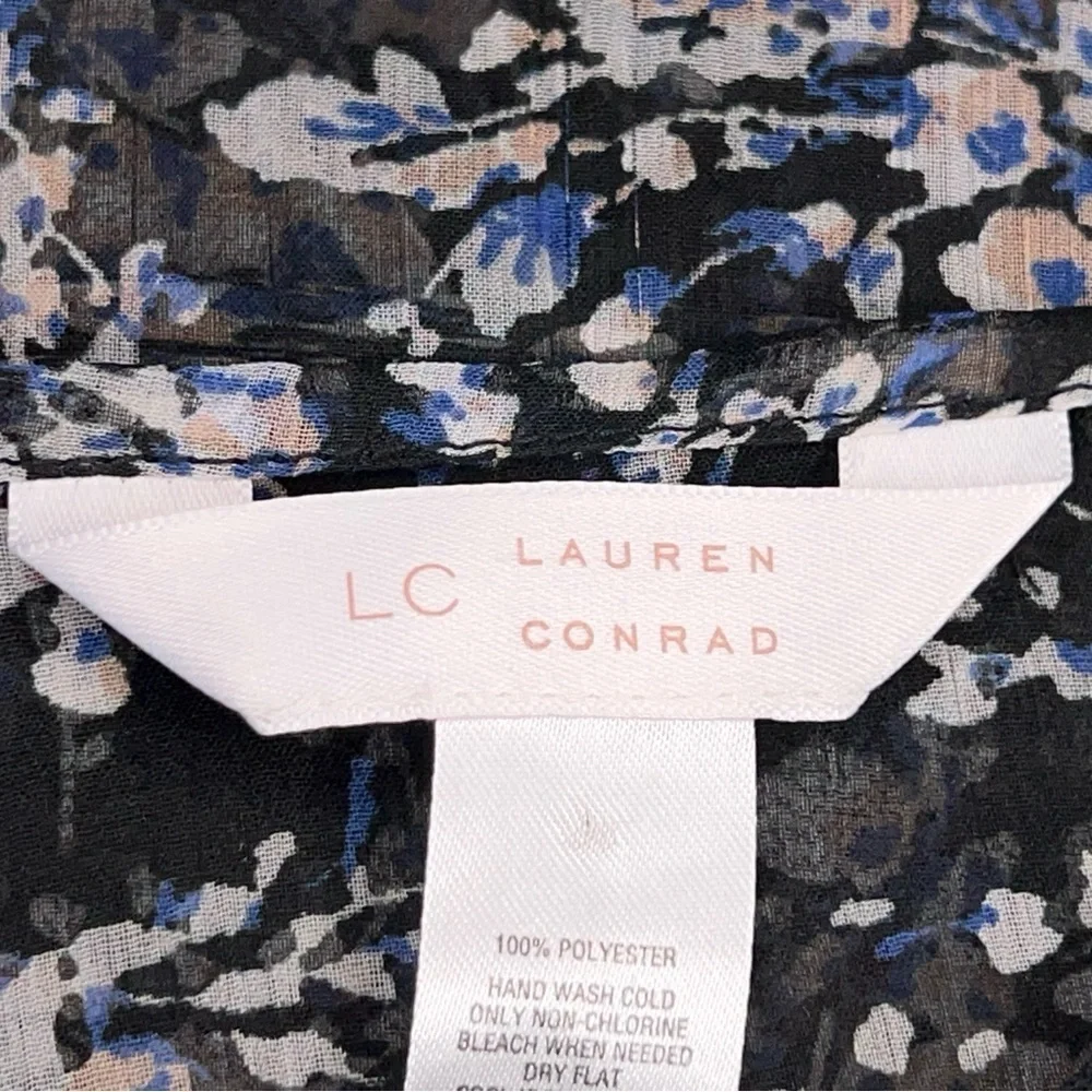 Lauren Conrad Sheer Shawl Floral Lightweight Open Front Short Sleeve